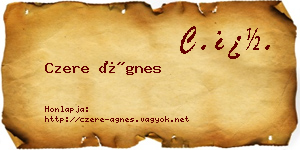 Czere Ágnes névjegykártya